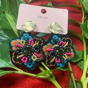 🌹SOLD OUT 🌹Embroidered Flower Earrings
